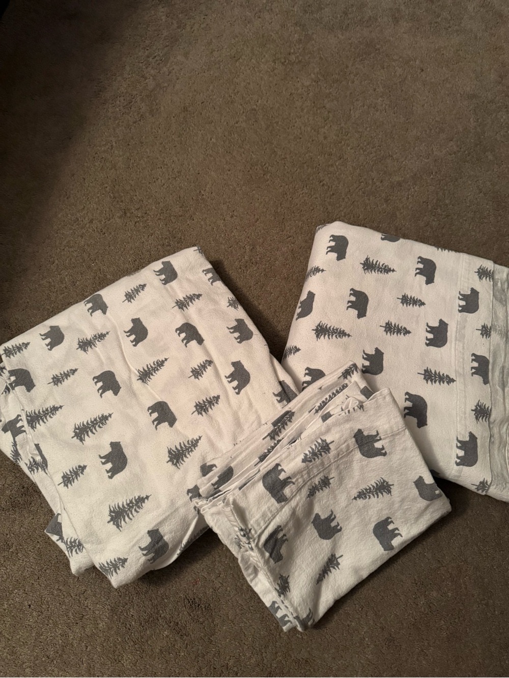 Bear & Tree Muslin Swaddle Blanket - Neutral White